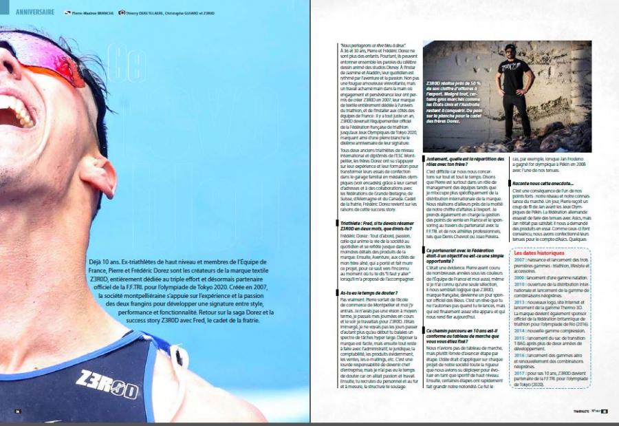 Z3R0D à l'honneur dans TRIATHLETE MAGAZINE !