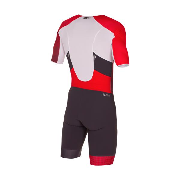 Triathlon racer man ttSUIT | Z3R0D - triathlon sleeved red and grey trisuit 