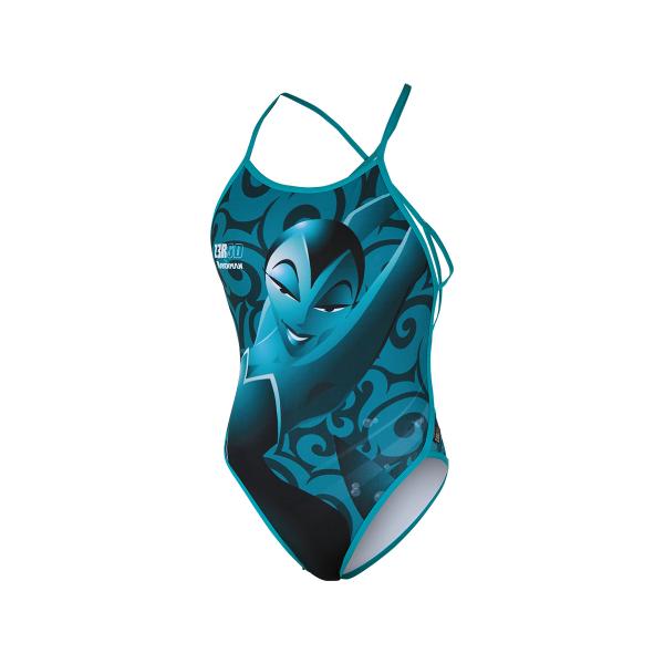 One piece athletic women swimsuit - ZEROD Ravenman Green