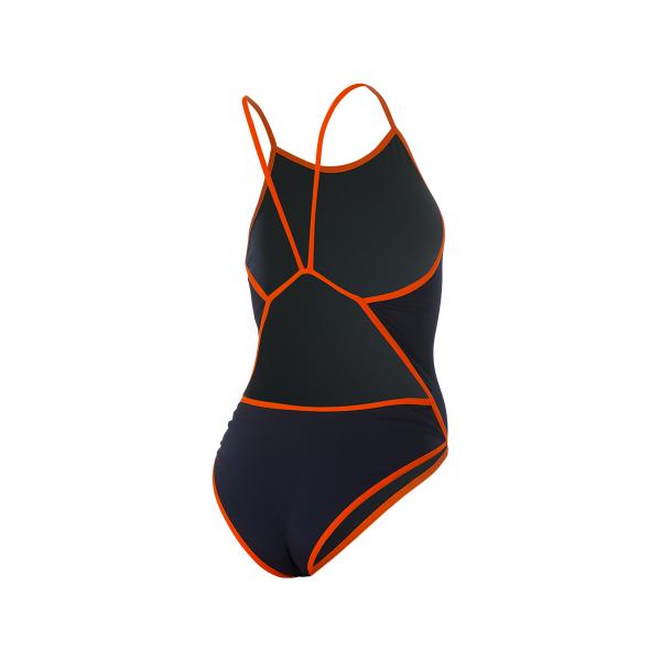 Z3R0D - MAILLOT 1PIECE BLEU FONCE / ORANGE 