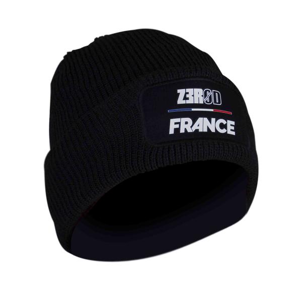 Z3R0D - bonnet hiver France bleu marine doublé polaire