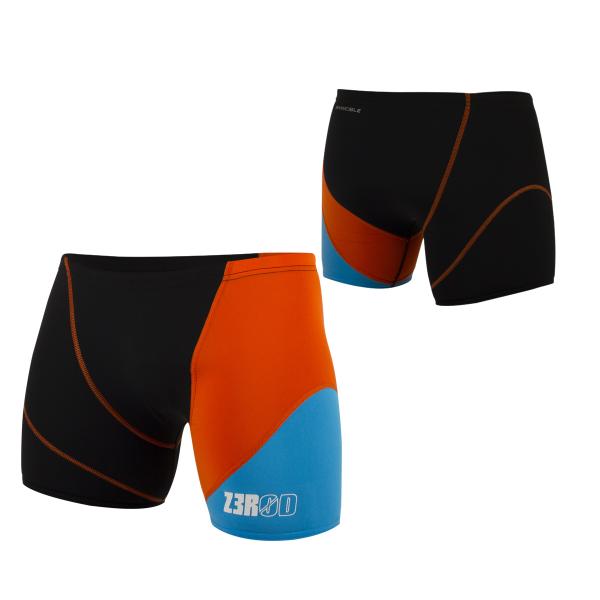 Boxer natation Z3R0D - noir atoll orange