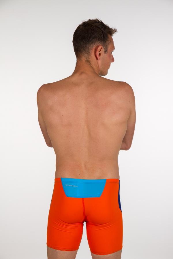 Man dark blue, orange atoll swimming boxer | Z3R0D