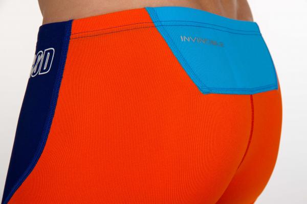 Man dark blue, orange atoll swimming boxer | Z3R0D