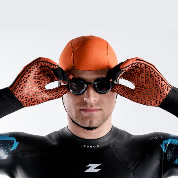 Z3R0D - Orange triathlon adjustable neoprene hood