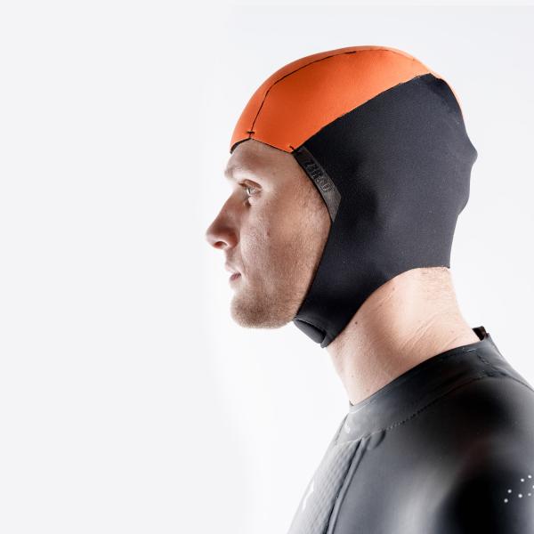 Z3R0D - Orange triathlon adjustable neoprene hood