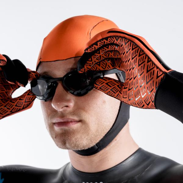 Z3R0D - Orange triathlon adjustable neoprene hood