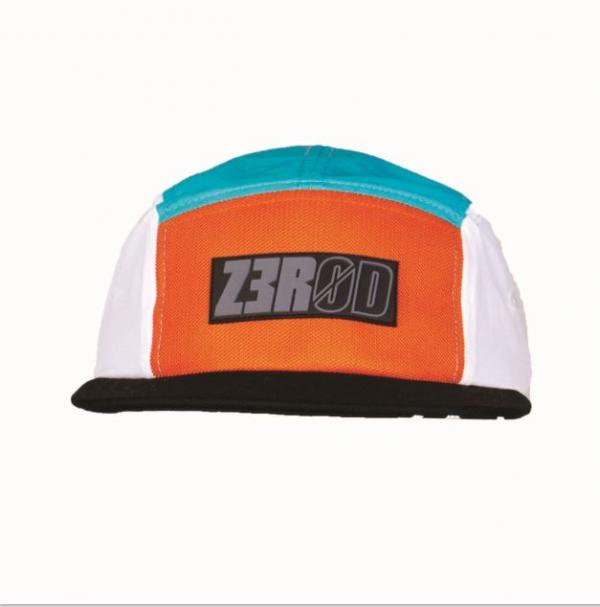 Casquette 5 panel Z3R0D - Orange Atoll Blanc