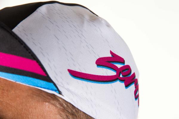 Casquette vélo Z3R0D Miami blanc, rose, turquoise et noir