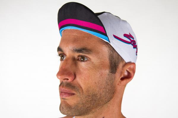 Casquette vélo Z3R0D Miami blanc, rose, turquoise et noir