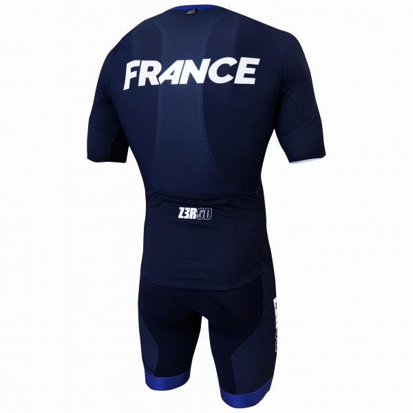 Maillot vélo France Z3R0D manches courtes bleu marine 