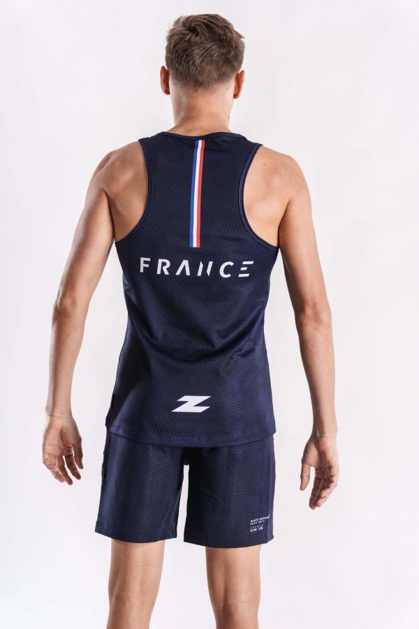 Débardeur course à pied homme équipe de France Z3R0D 