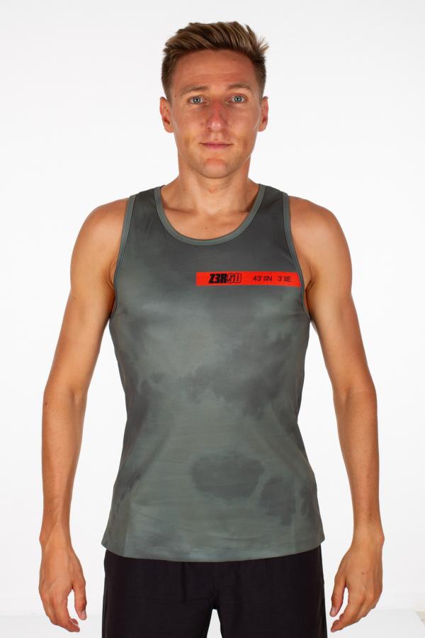 DEBARDEUR RUNNING HOMME ORANGE TREKKING GREEN