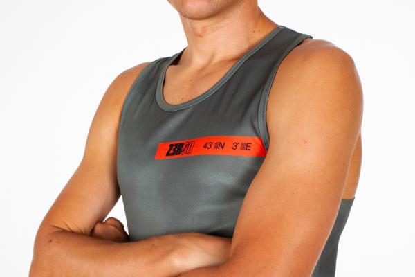 Orange trekking green Man Running Singlet | Z3R0D 