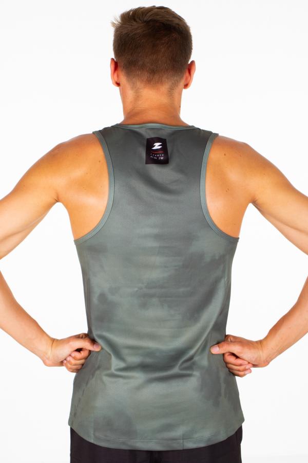 Orange trekking green Man Running Singlet | Z3R0D 