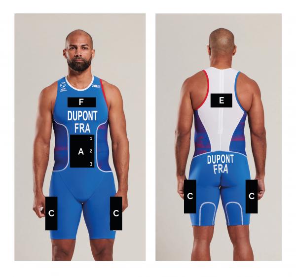 marquage nom sur tenue de triathlon, flocage 