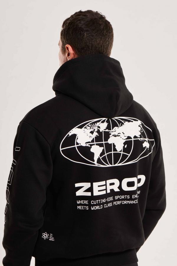 Sweat à capuche hoodie noir Vortex Z3R0D
