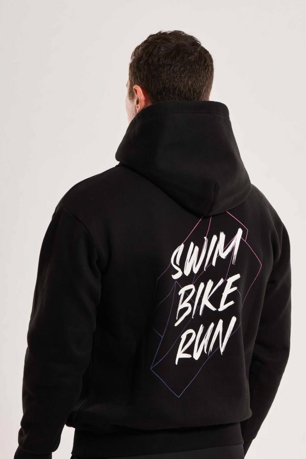 Sweat à capuche hoodie noir Z3R0D Swim Bike Run