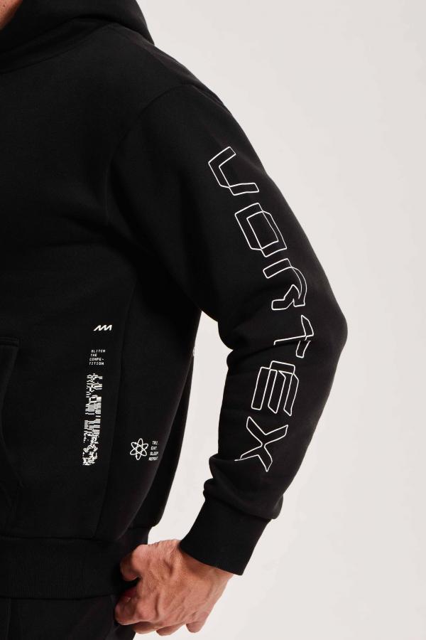 Sweat à capuche hoodie noir Vortex Z3R0D