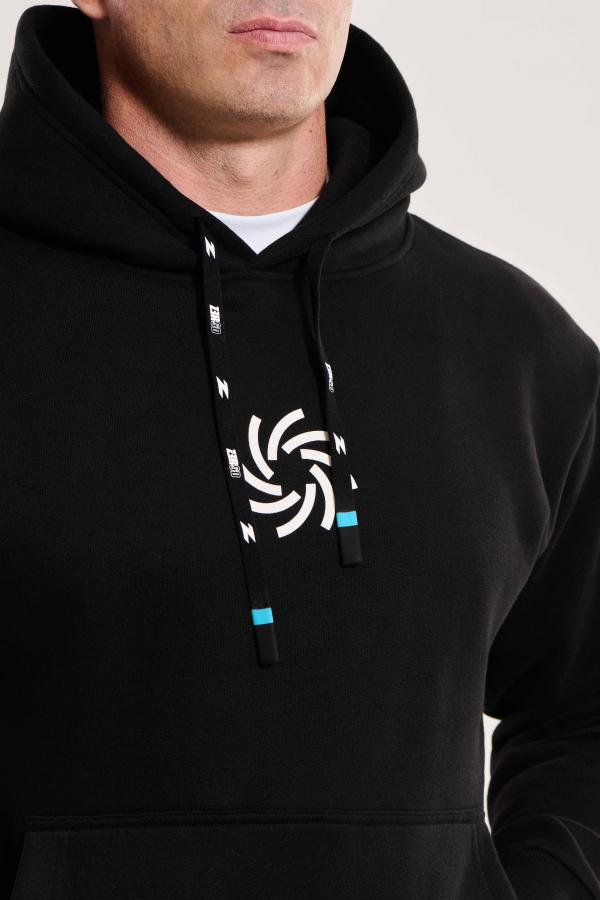 Sweat à capuche hoodie noir Vortex Z3R0D