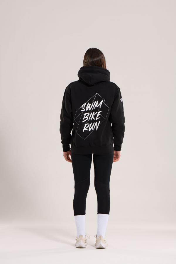 Z3R0D Black Swim Bike Run Hoodie