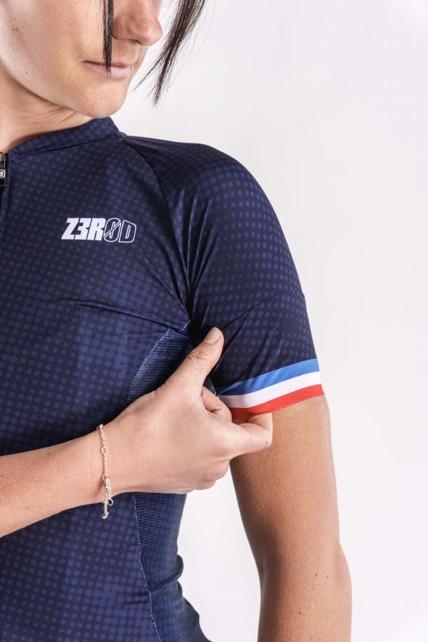 Maillot vélo France Z3R0D à manches courtes pour femmes