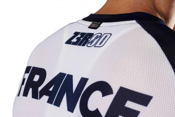 Maillot vélo France Z3R0D manches courtes marinière FFTRI