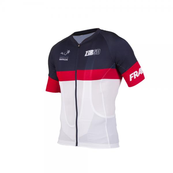 Maillot vélo France Z3R0D manches courtes bleu blanc rouge