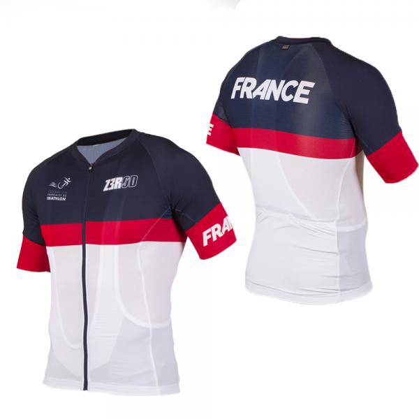 Maillot vélo France Z3R0D manches courtes bleu blanc rouge