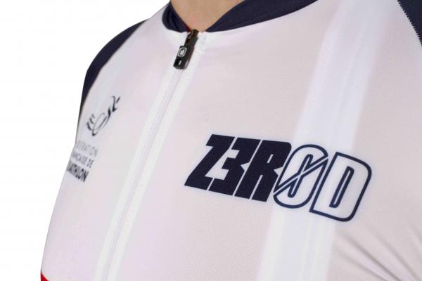 Maillot vélo France Z3R0D manches courtes marinière FFTRI