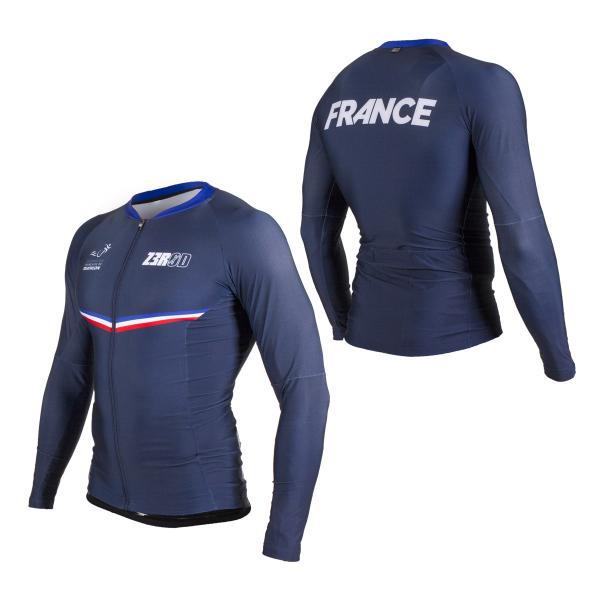 Z3R0D - maillot vélo manches longues France FFTRI