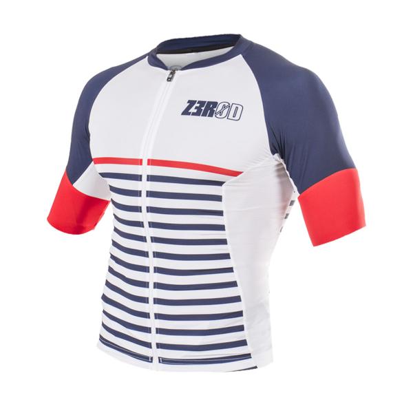 Maillot vélo Z3R0D Marinière, maillot cyclisme manches courtes 