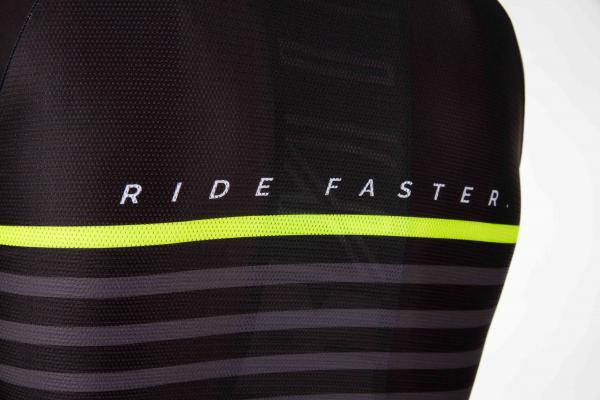 Maillot vélo marinière black Z3R0D manches courtes pour hommes