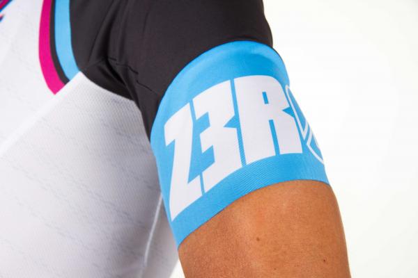 Z3R0D Miami white cycling jersey, short sleeves jersey for men
