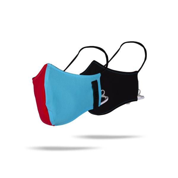 Z3R0D Covid Reversible Face Mask Black/Blue/Red