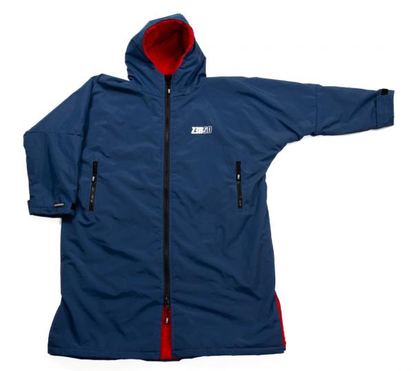 Open Water Waterproof Changing Parka navy blue and red | Z3R0D