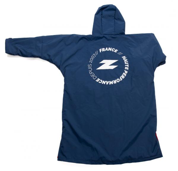 Open Water Waterproof Changing Parka navy blue and red | Z3R0D