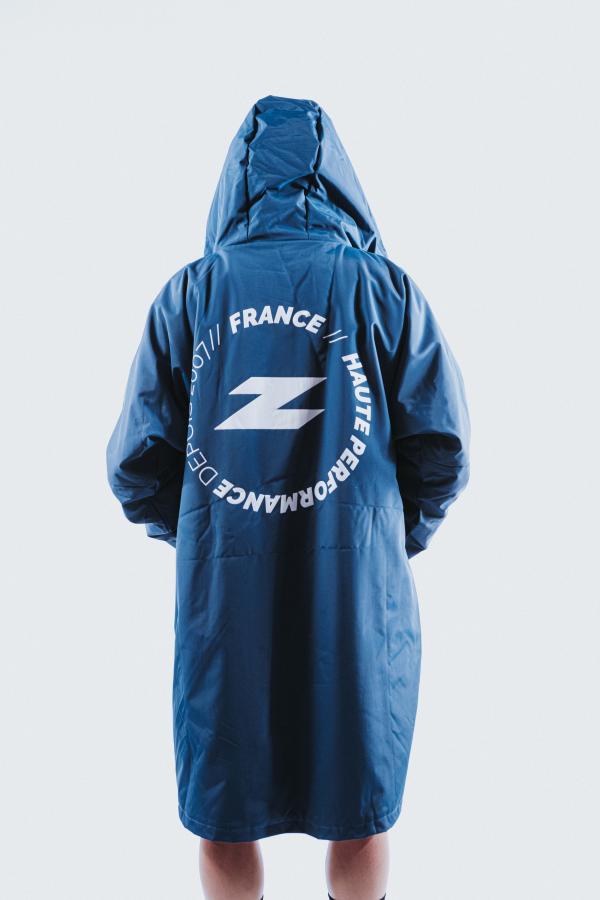 Parka imperméable eau libre bleu marine et rouge | Z3R0D