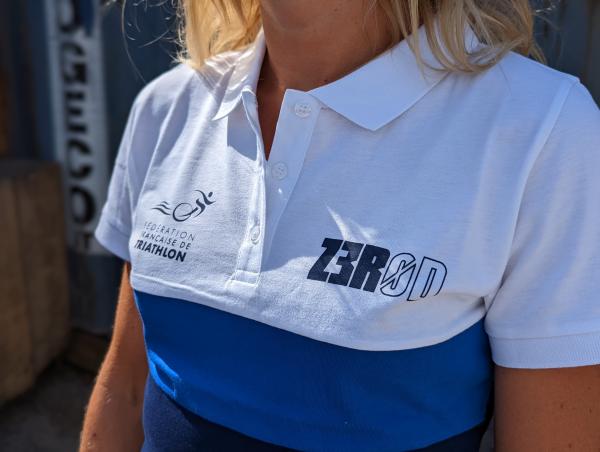 Z3R0D - Triathlon : Outlet , French Collection : POLO WOMAN FRANCE (MARINE/BLANC)