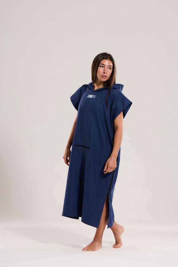 Poncho de natation et serviette de bain bleu marine | Z3R0D