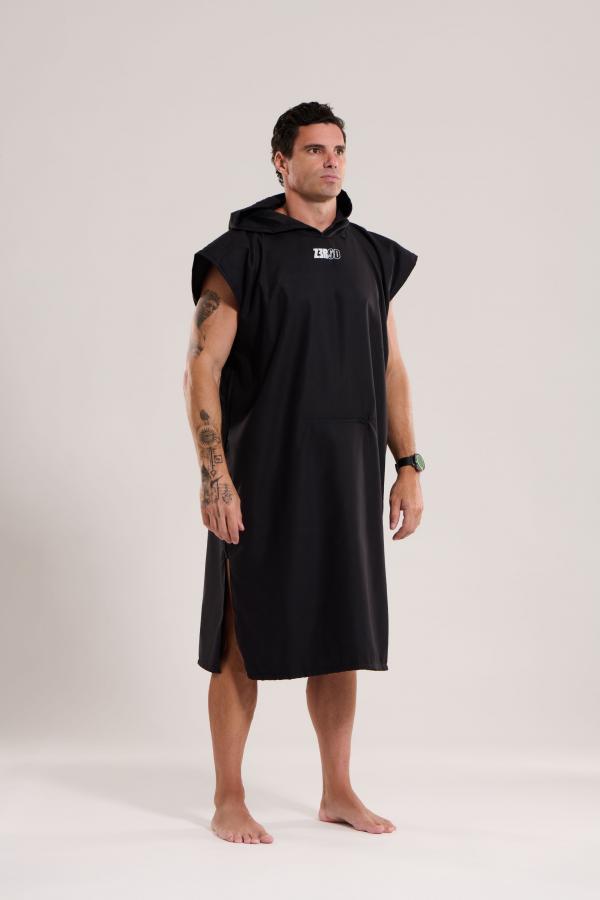 Poncho de natation et serviette de bain noir | Z3R0D