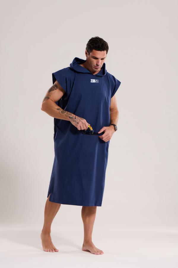 Poncho de natation et serviette de bain bleu marine | Z3R0D