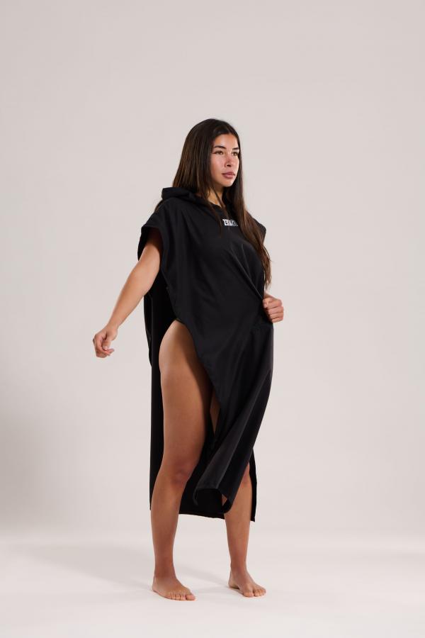Poncho de natation et serviette de bain noir | Z3R0D