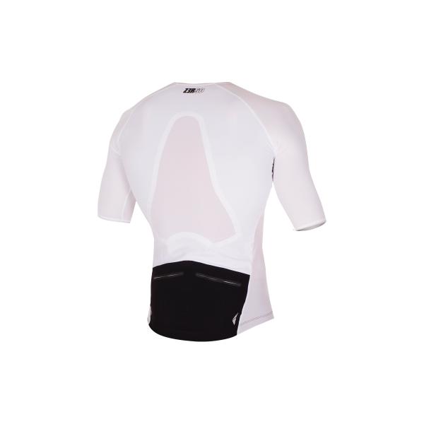 ttSINGLET Racer homme | Z3R0D - haut de triathlon à manches noir et blanc