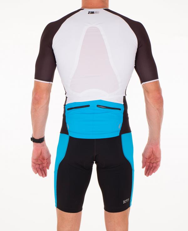 ttSINGLET Racer homme | Z3R0D - haut de triathlon à manches atoll et noir