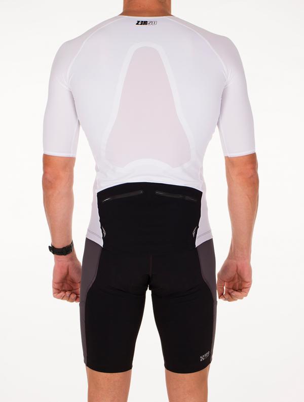 Racer man black, grey, white ttSINGLET | Z3R0D - triathlon sleeved top 