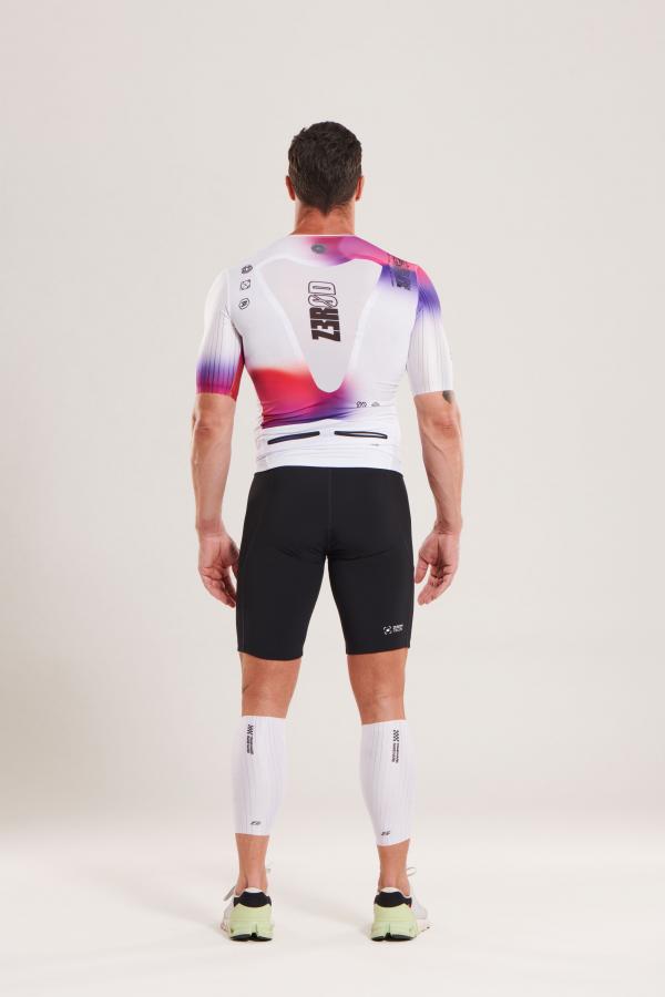 ttSINGLET Racer homme Vortex Nebula White| Z3R0D - haut de triathlon à manches 