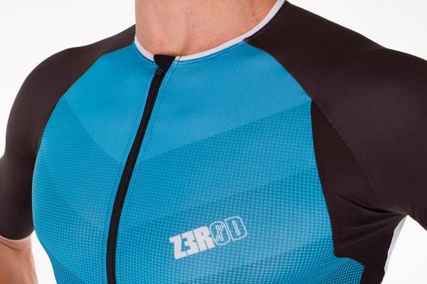 Racer man atoll and black ttSINGLET | Z3R0D - triathlon sleeved top 