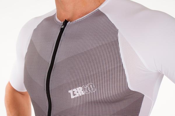 Racer man black, grey, white ttSINGLET | Z3R0D - triathlon sleeved top 