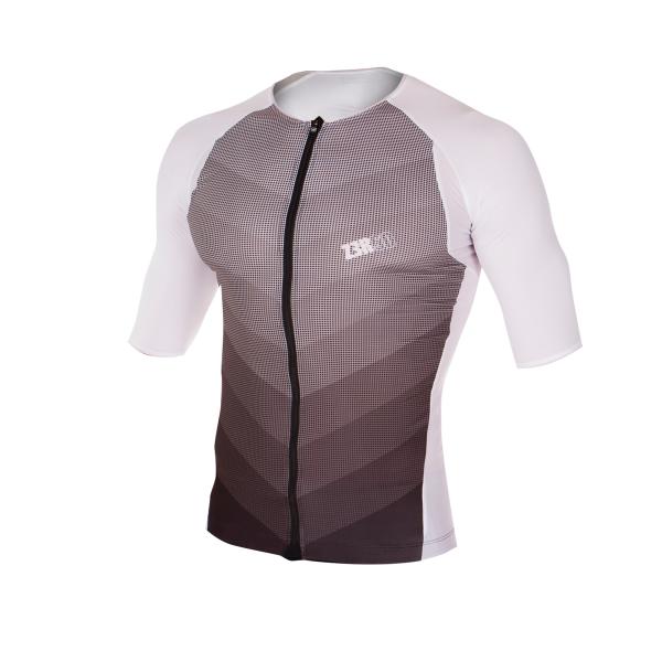 ttSINGLET Racer homme | Z3R0D - haut de triathlon à manches noir et blanc